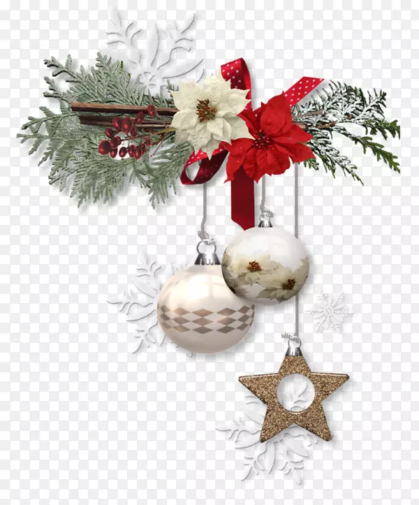 普通冬青圣诞树、松树圣诞饰品-圣诞节