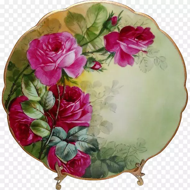 瓷质花园玫瑰花盘