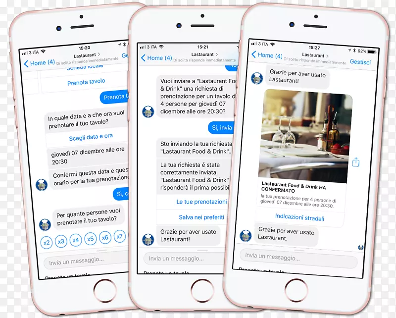 聊天机器人智能手机人工智能餐厅Facebook信使-智能手机