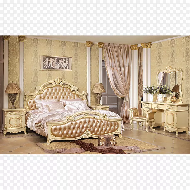 科隆巴洛克式卧室装修-床