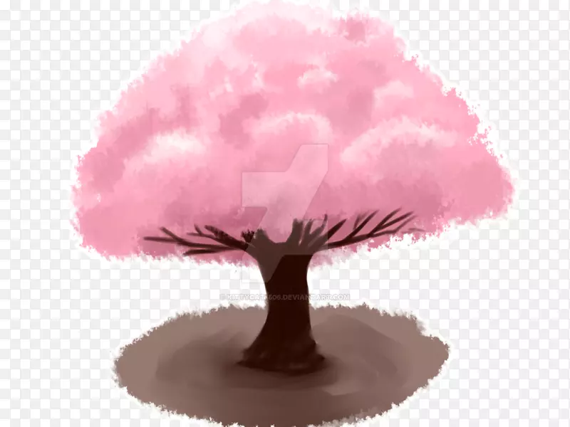 彩绘数字艺术-白樱桃树
