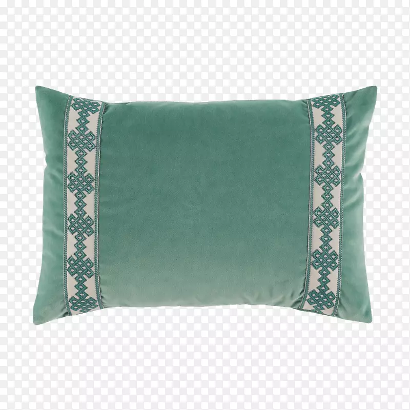 投掷枕头垫天鹅绒亚麻布-绿色枕头