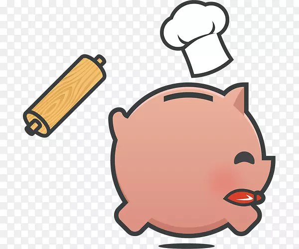 鼻子人类行为技术剪贴画-厨师猪