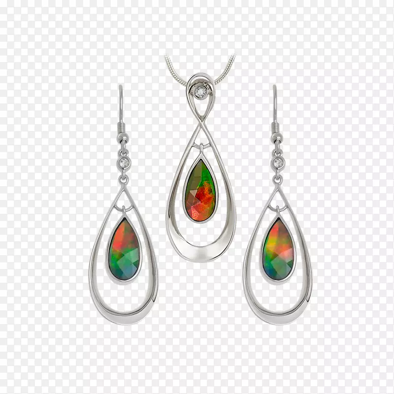 耳环，绿松石，ammolite，Korite，宝石