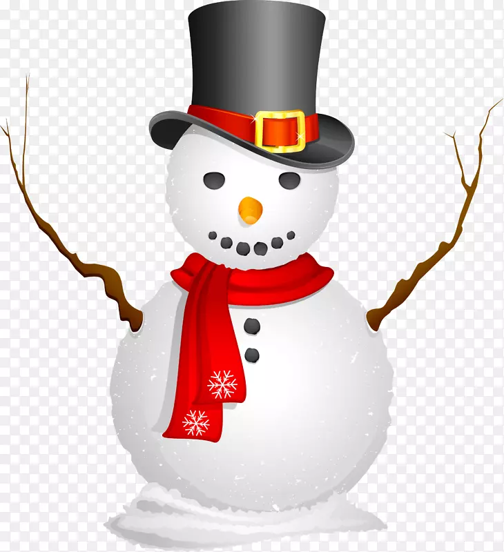 雪人围巾新年画雪人