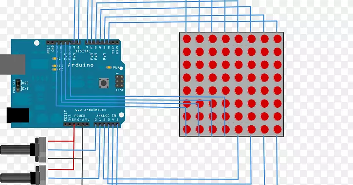 arduino i 2 c电位计液晶显示发光二极管点阵