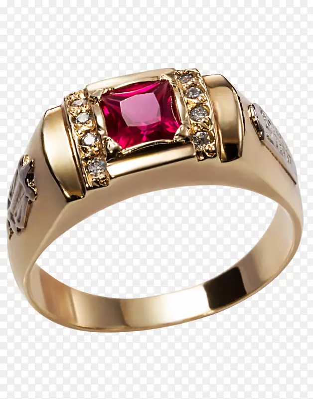 红宝石级戒指金钻石-红宝石