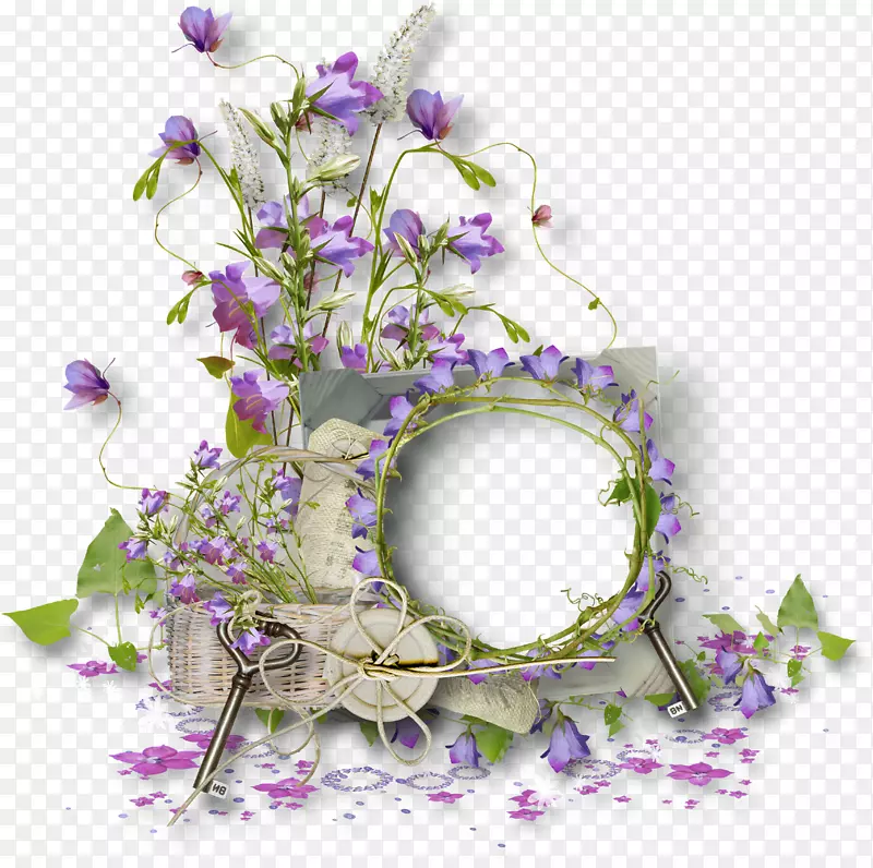 花卉设计画框模塑花圈装饰