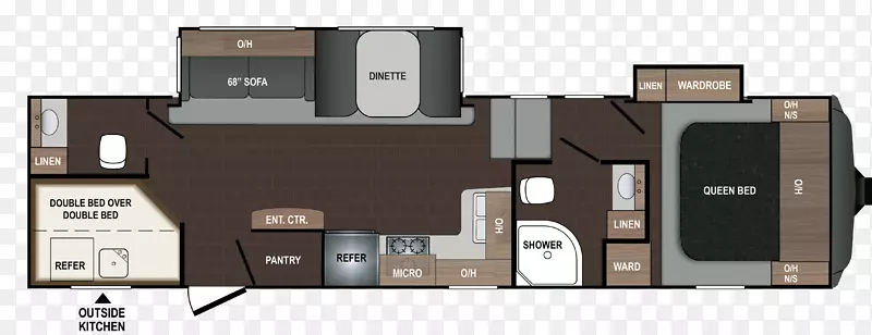 Keystone平面图，第五轮联轴器，敞篷车，房车