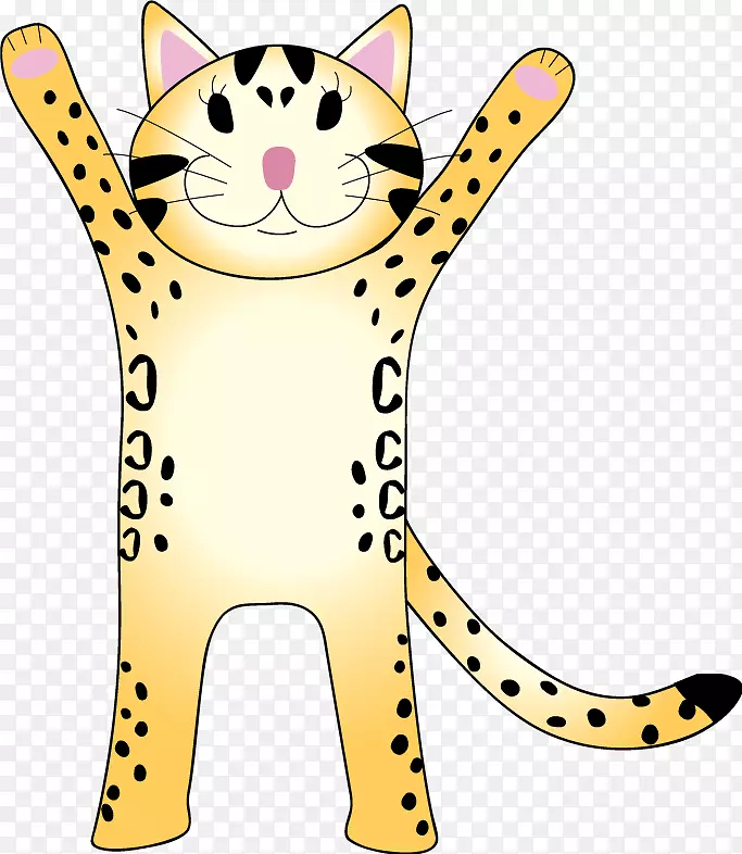 胡须猫爪尾夹艺术猫