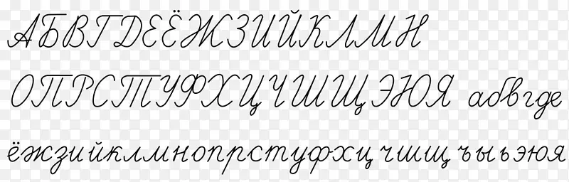 俄文草书俄文字母表西里尔文字书写