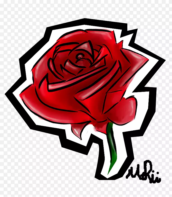 花园玫瑰花卉设计剪贴画-玫瑰
