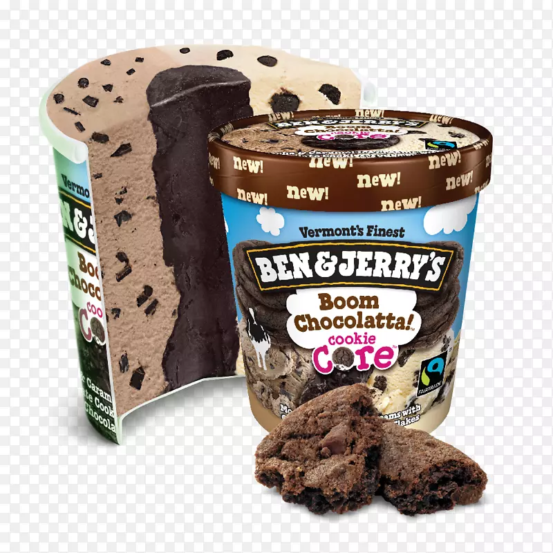 冰淇淋圆锥形本&杰瑞巧克力布朗尼幸运饼干-本·杰里