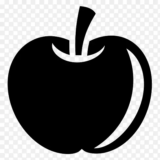 电脑图标黑白苹果剪贴画.黑色苹果