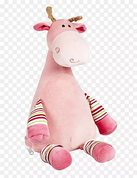 毛绒粉笔毛绒动物&可爱的玩具-粉红色长颈鹿