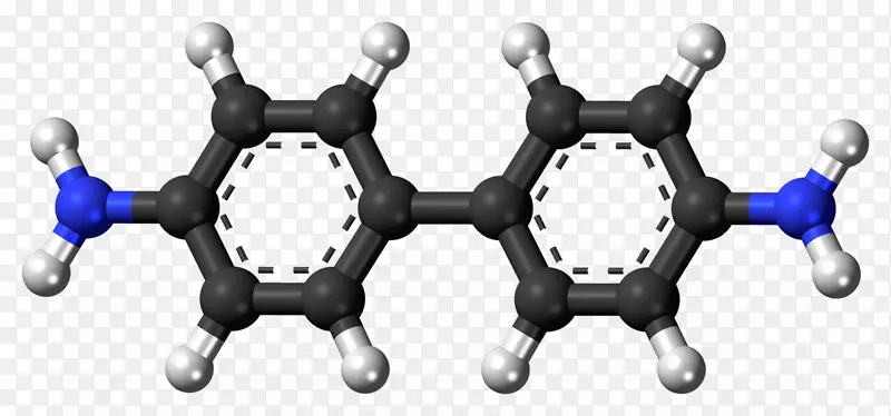 分子联苯胺球棒模型化合物对苯二酚
