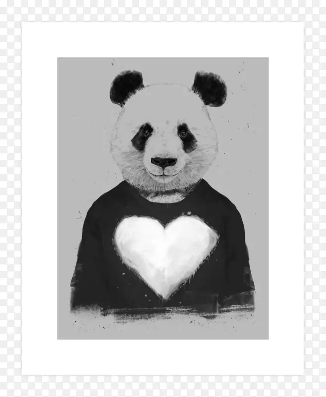 大熊猫帆布版画艺术版画设计