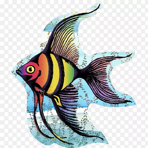 天使鱼海洋生物纹身-鱼