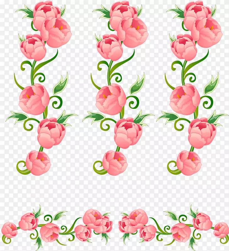 花型设计粉红切花-花
