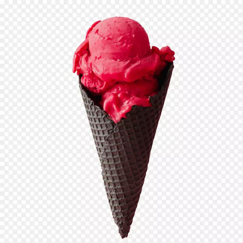 巧克力冰淇淋圆锥形圣代草莓冰淇淋-冰淇淋
