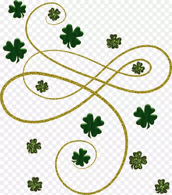 圣帕特里克日纸三叶草爱尔兰人小妖精圣帕特里克节