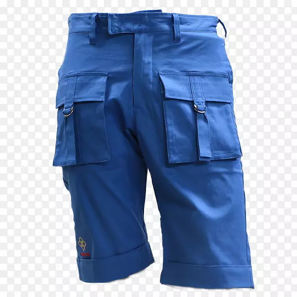 百慕大短裤蓝色裤子-牛仔裤