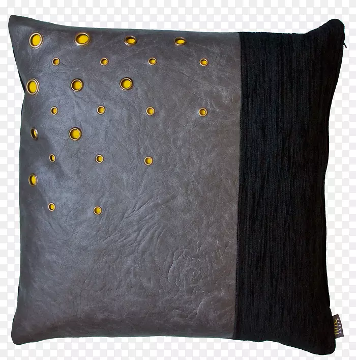 投掷枕头垫黄色。nl-黑色和黄色条纹