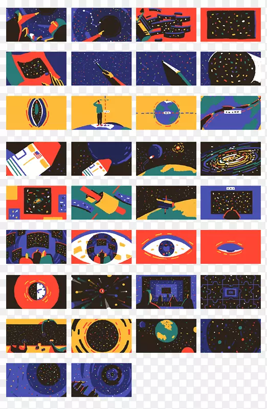 宇宙外太空标志-彩色板