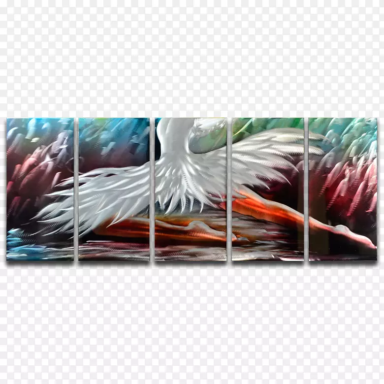 羽毛鸟现代艺术图形艺术手绘天鹅
