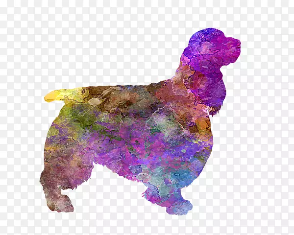 英国弹簧猎犬威尔士弹簧猎犬水彩画陶瓷-弹簧猎犬