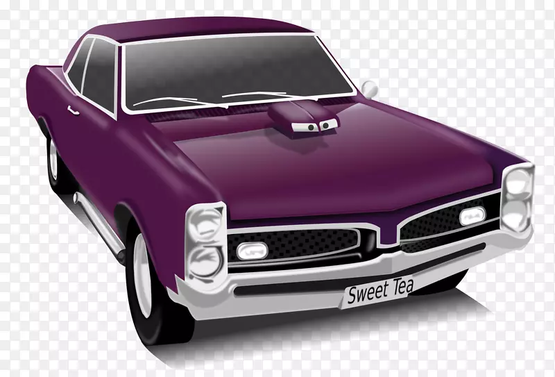 古典轿车庞蒂亚克GTO老式汽车剪贴画
