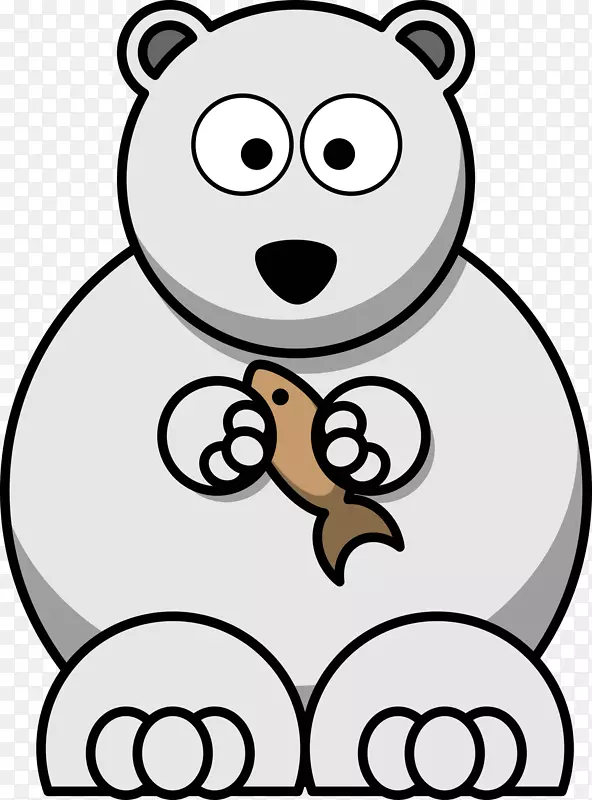 北极熊幼崽绘画剪贴画-北极熊