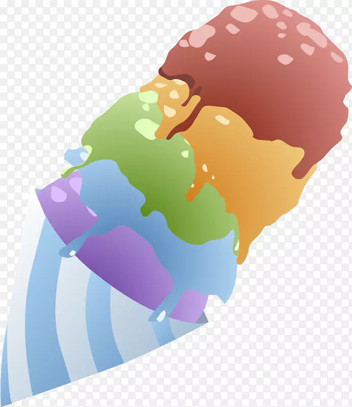 冰淇淋圆锥形圣代雪糕香蕉劈裂冰淇淋