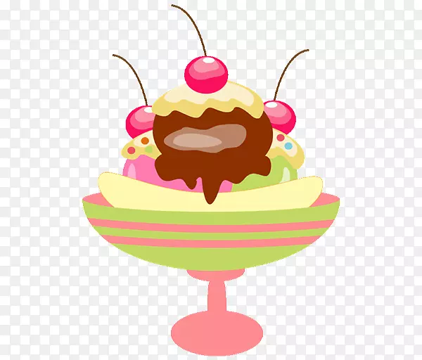 巧克力冰淇淋圣代纸杯蛋糕香蕉劈裂冰淇淋