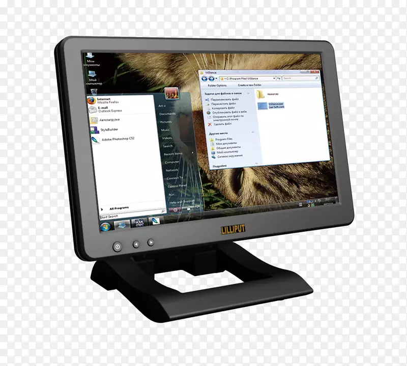 电脑显示器触摸屏液晶显示输出装置vga连接器usb