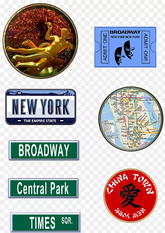 纽约明信片长方形爱情字体-纽约图标