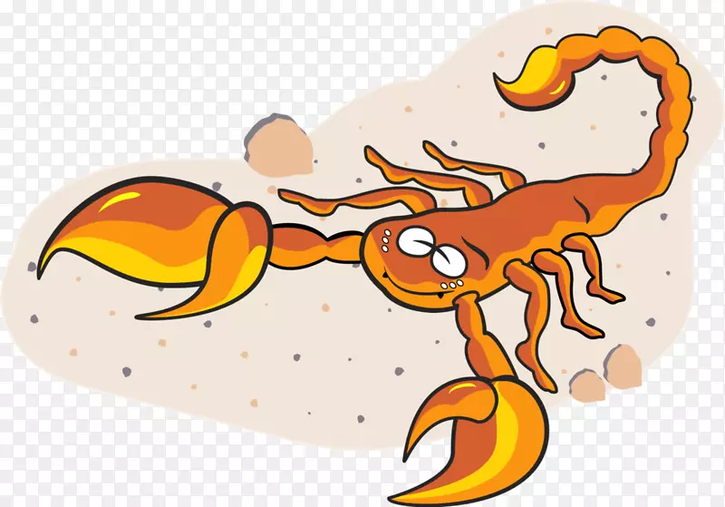 扇形鱼夹艺术-蝎子卡通