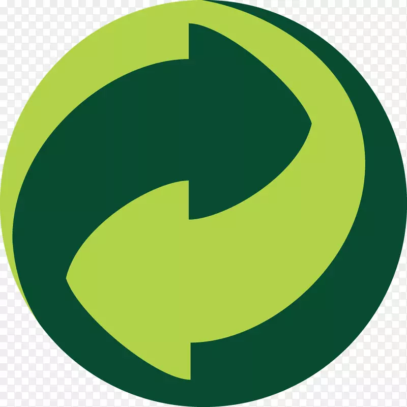 绿色点回收标志标签.回收.符号