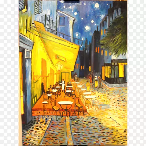 咖啡厅露台夜画Arles咖啡厅艺术-绘画