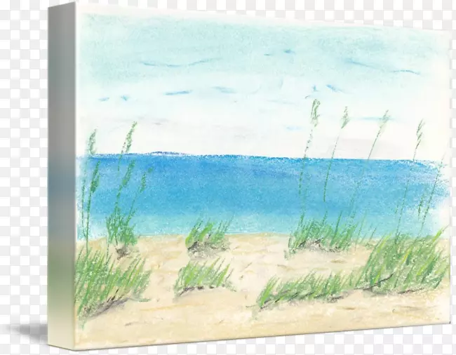 水彩画丙烯酸涂料画框.沙丘