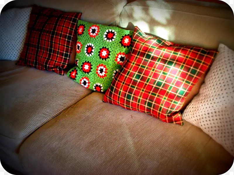 圣诞长统袜纺织品沙发垫