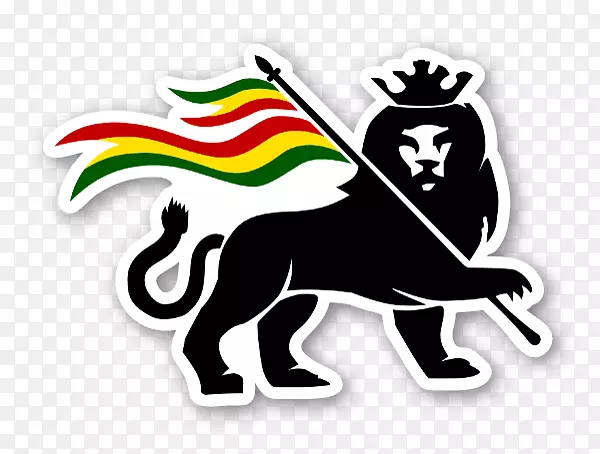 犹大的拉斯塔法里狮子徽标是锡安-拉斯塔狮子