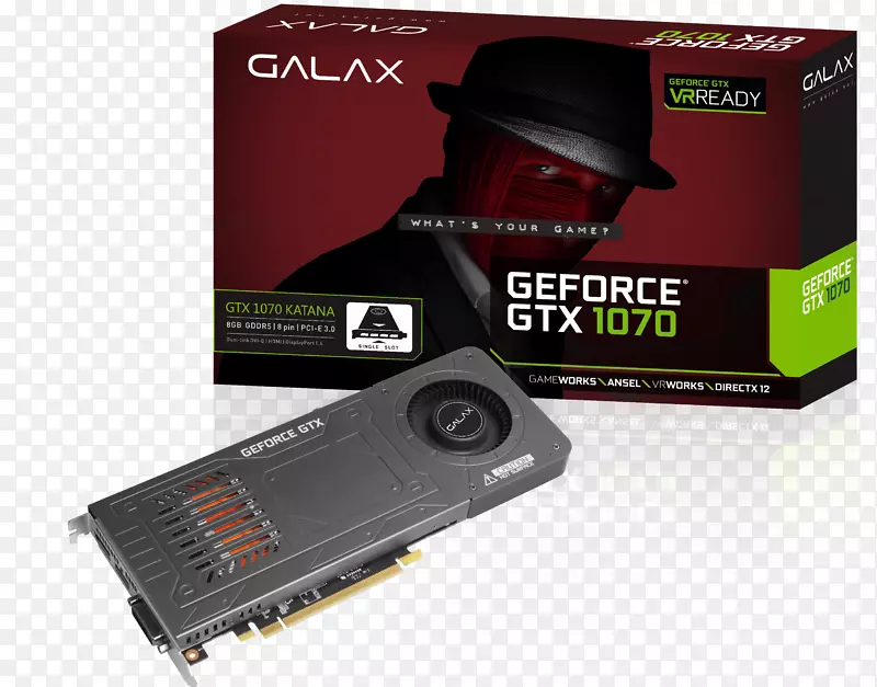 显卡和视频适配器NVIDIA GeForce GTX 1070英伟达精视GTX银河技术GDDR 5 SDRAM-galax