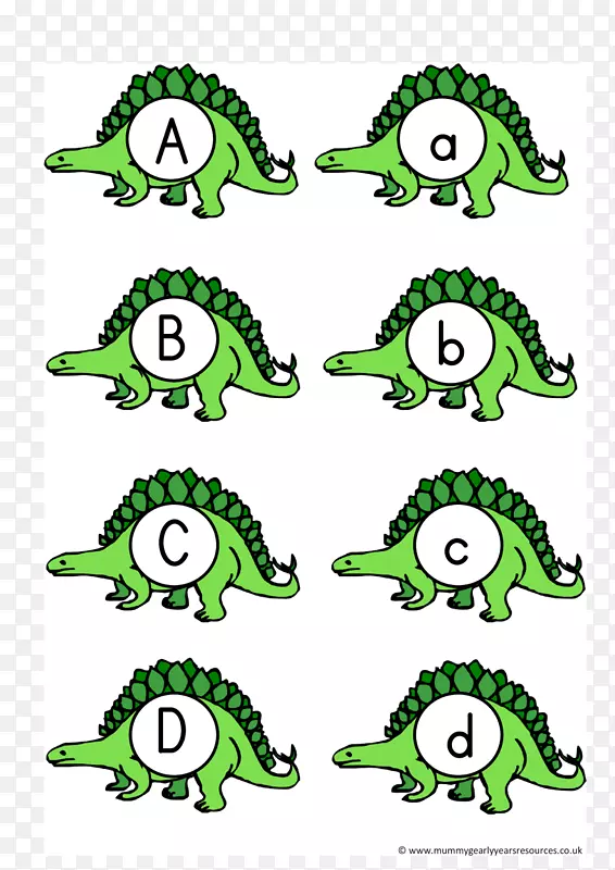 数字恐龙印刷字母-恐龙