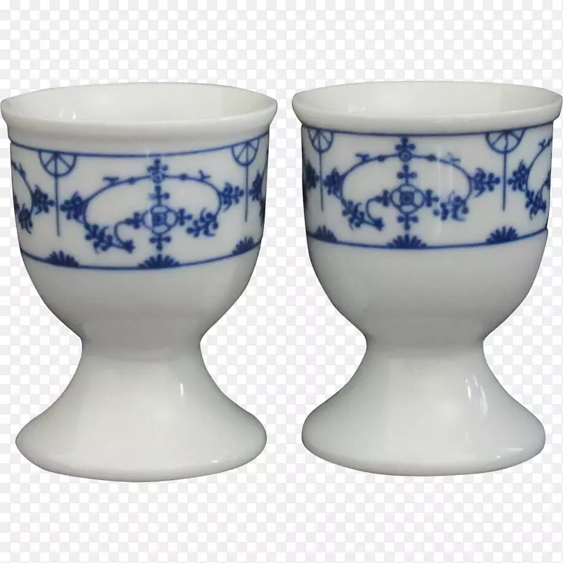蓝白色陶器杯陶瓷钴蓝杯