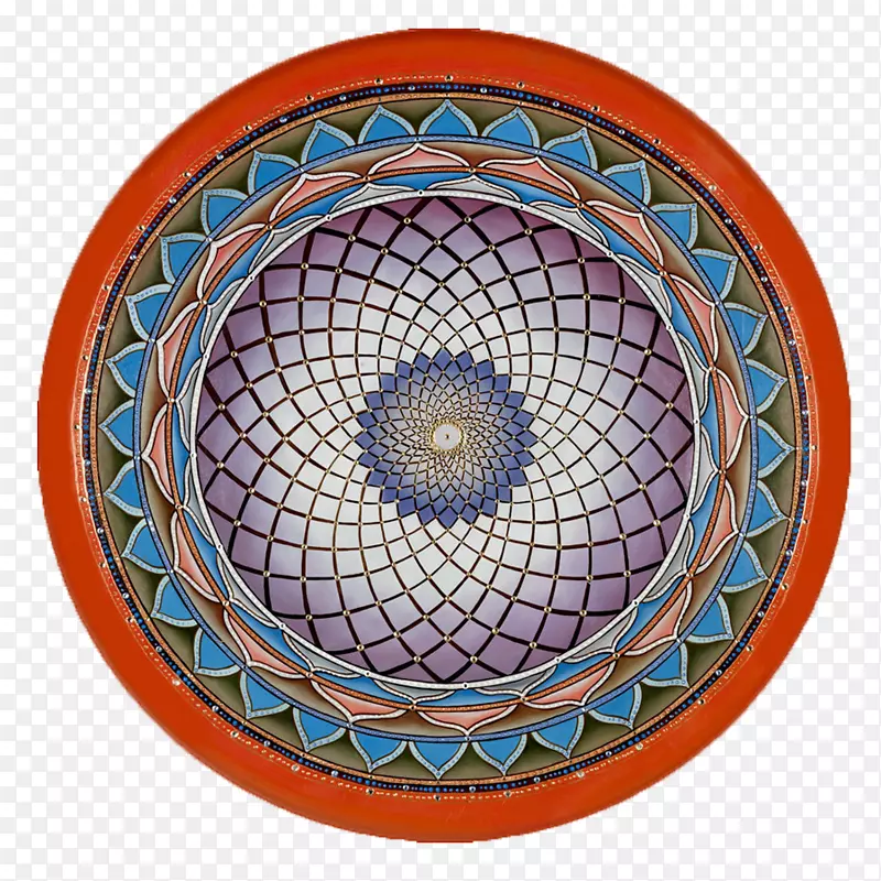 曼达拉圆盘符号陶瓷圆