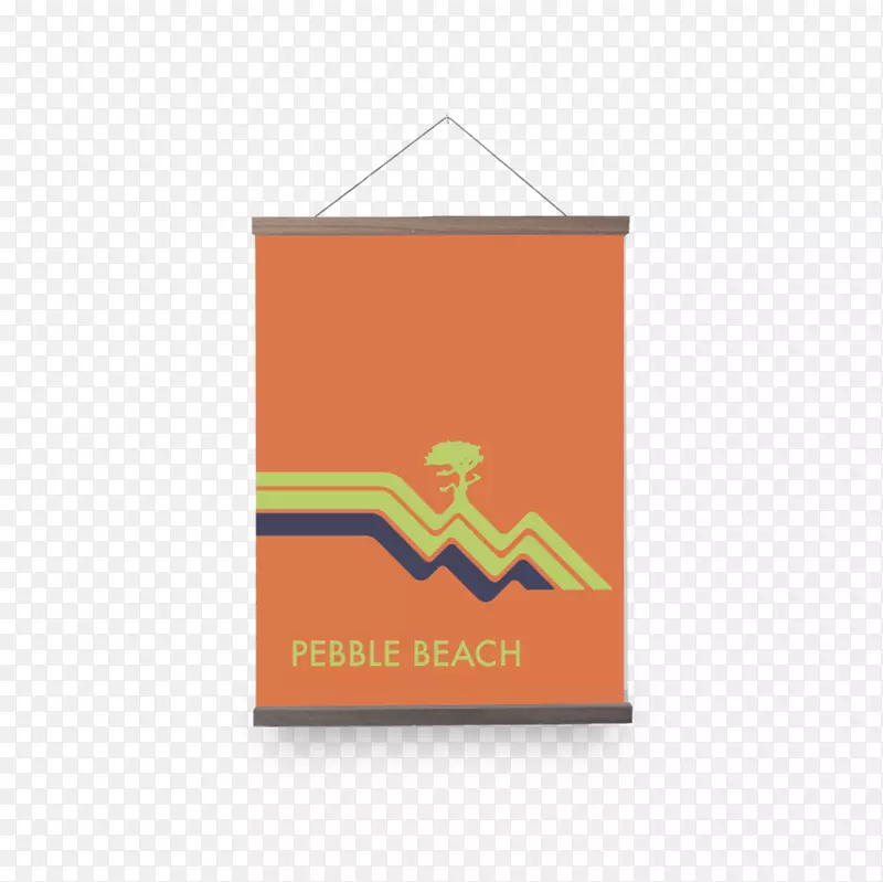 鹅卵石海滩波浪标志品牌-沙滩