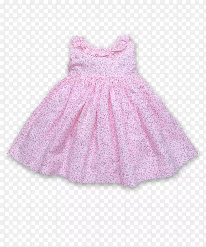 连衣裙褶皱袖粉红色m舞-连衣裙