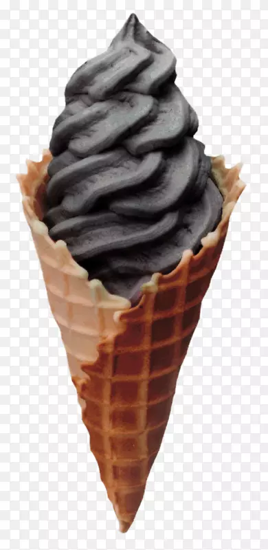 冰淇淋圆锥形华夫饼巧克力冰淇淋-完全