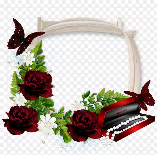 画框花园玫瑰摄影.红色框架